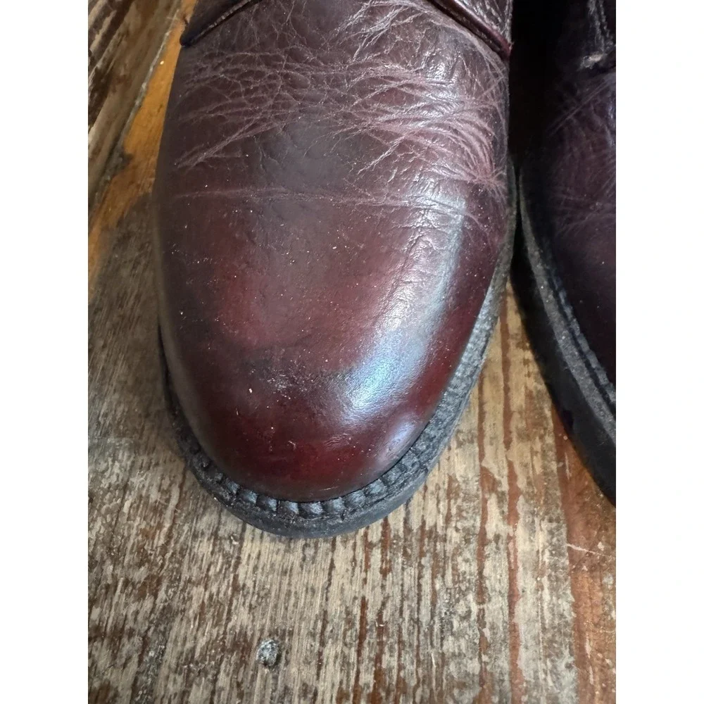 H.S. Trask Gallatin 1001 Bison Leather Derby Shoes Oxblood Brown Sz 11 M USA